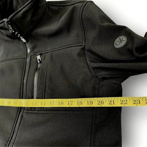 Calvin Klein Water Resistant Zip Up Windbreaker Jacket Lined Stretch Men S Black - Picture 13 of 15
